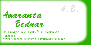 amaranta bednar business card